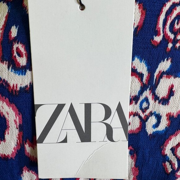 NWT Zara Summer Dress Mini Long Sleeves Button Front Dress Size L - Picture 8 of 12